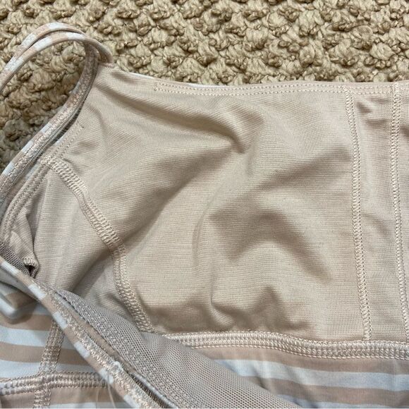Lululemon Straight Up Bra Size 8 White and Tan Stripes - Picture 12 of 12